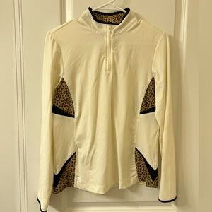 EP Pro Cream and Black Sweatshirt with Leopard Accents